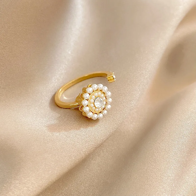 Женское регулируемое кольцо на указательный палец с цветком | Украшения и