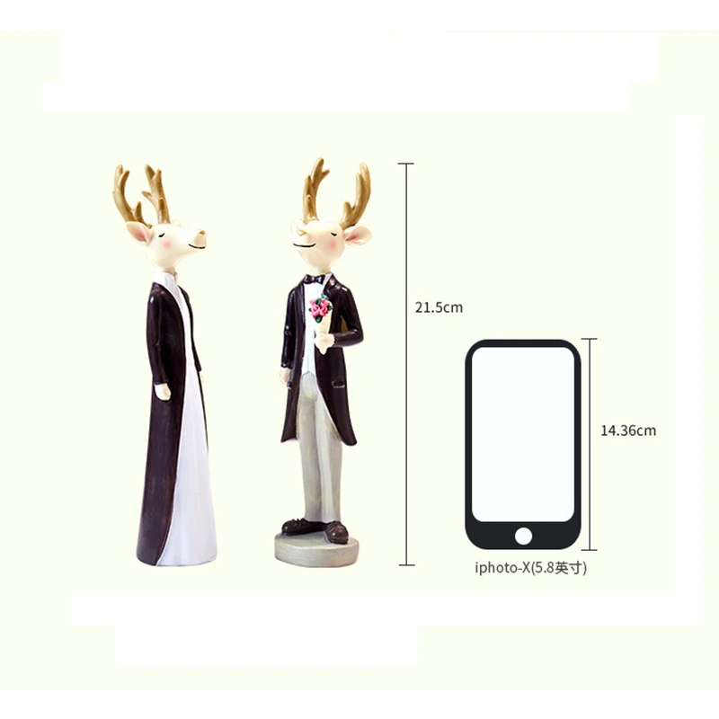 

Home Animal Ornaments Christmas Gift Elk Resin Crafts TV Cabinet Wine Cabinet Porch Wedding Decoration Accessories Handicraft