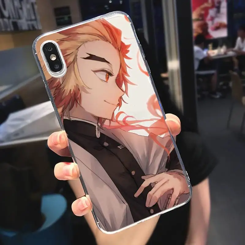 

Kyojuro Rengoku anime Demon Slayer Phone Case Transparent soft For iphone 5 5s 5c se 6 6s 7 8 11 12 plus mini x xs xr pro max