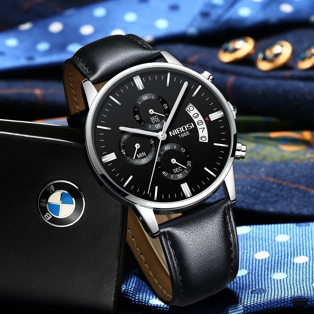 NIBOSI Relogio Masculino Luxury Men Watches Top Brand Men's Quartz Clock Waterproof Sports Chronograph Wristwatches Montre Homme