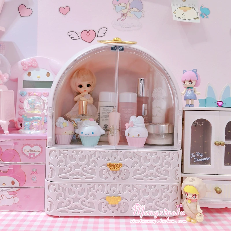 

Милый органайзер для макияжа, ящики, пластиковая коробка для хранения косметики, контейнер для ювелирных изделий, чехол для макияжа, держат...