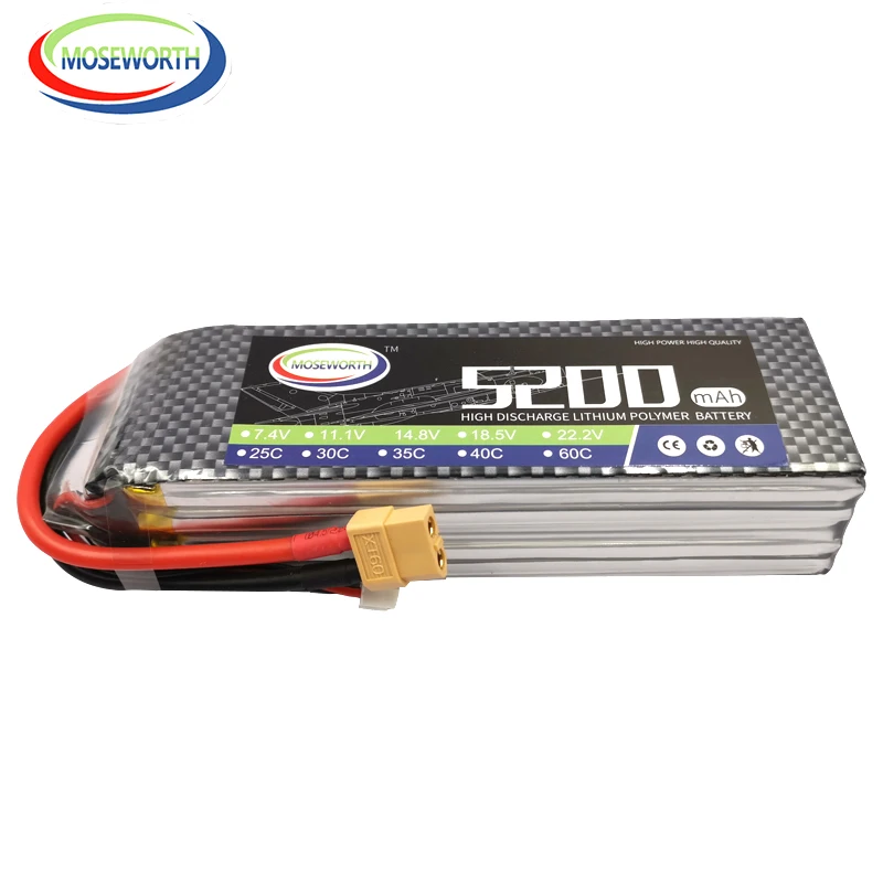 Нано-4S провод с силикатной гелевой Батарея Мощность 4S 14 8 V 5200 мА/ч 35C для