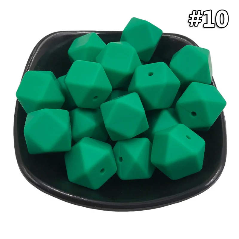 5PCS Beads 10 5 шт./компл. силиконовые шестигранные шарики 17 мм Силиконовые Шарики фитинг BPA бесплатно пищевого качества детские жевательные прорезыватели Прорезыватель Соска клип игрушка - Цвет: 5PCS Beads 10