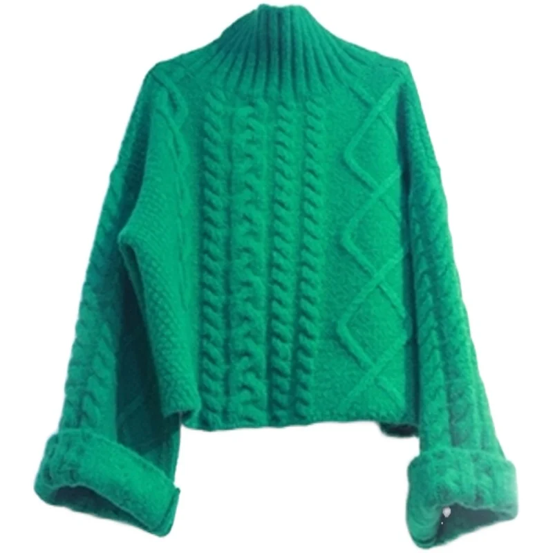 

2020 Autumn/winter new lazy style sweater women loose turtleneck Korean version of mahua turtleneck long-sleeve knitting