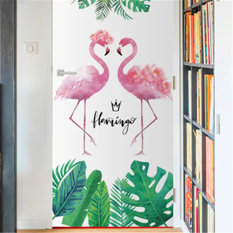 Настенные стикеры в скандинавском стиле с изображением фламинго и животных на