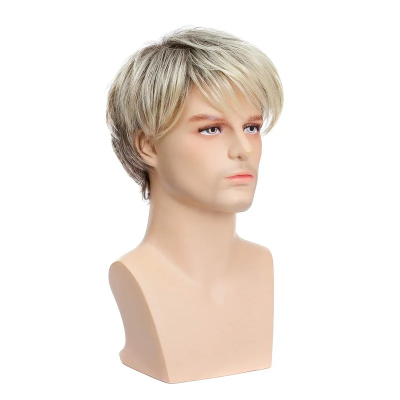 Короткие мужские синтетические парики в европейском и американском стиле 6