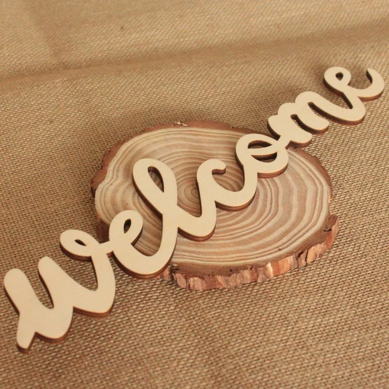 

Wooden Welcome Sign Front Door Hanging Ornament Doorplate Decor for Home Restaurant Bar Coffee