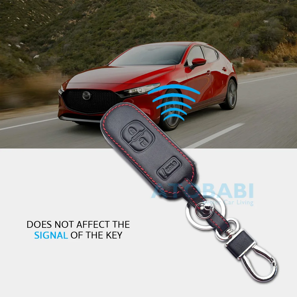 Чехол для ключей из натуральной кожи Mazda 3 CX3 CX5 CX7 CX9 Speed Smart Remote Control Fob Protector Cover Keychain