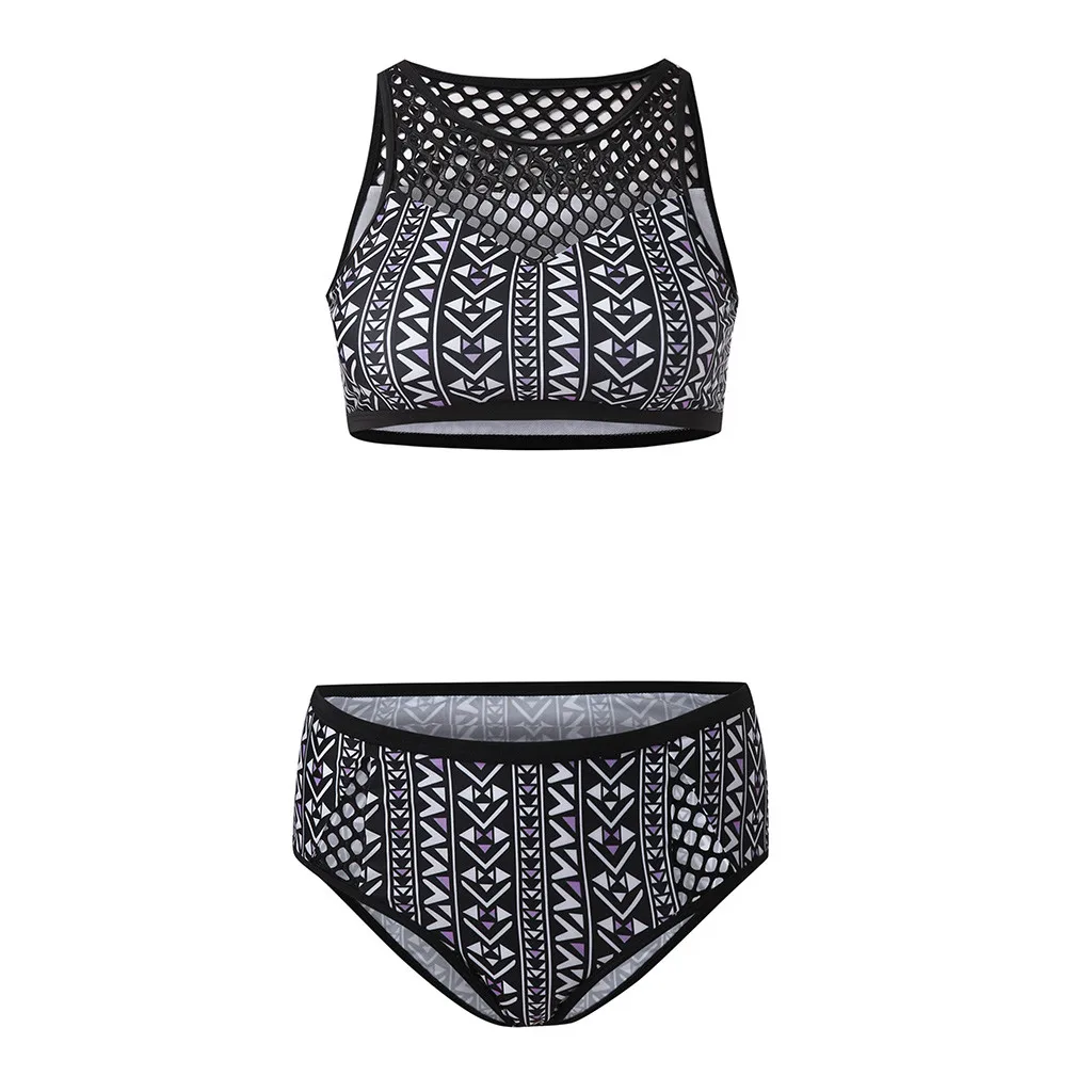 Женский купальный костюм танкини в комплекте с шортами для мальчиков сетчатые