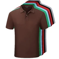 high quality summer new mens short sleeve polo shirt solid color lapel polos 100 cotton fashion slim golf shirt sports top
