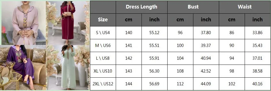 

Purple Embroidery Luxury Fashion Dubai Abaya Long Dress Muslim Women Turkey Kaftan Robe Maxi Dresses Long Sleeve 2021 Spring 2XL