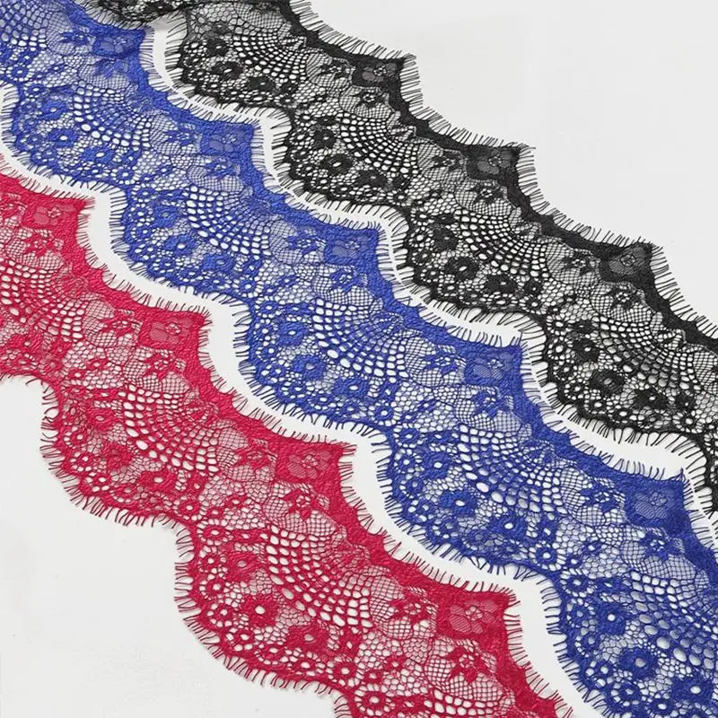 

3Yards High Quality 9.5cm 14 colors option Flower Embroidered Lace Fabric Trim Ribbons DIY Sewing Handmade Materials