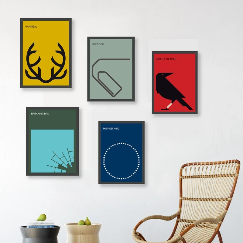 

Minimalist Poster TV Series Canvas Painting Home Theater Wall Art Decor, Breaking Bad /Lost Movie Poster Canvas Print