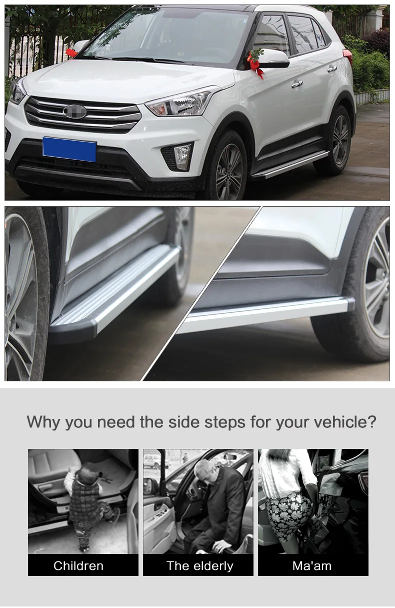 Боковой шаг Беговая доска боковой бар для HYUNDAI IX35 к IX25 SANTAFE TUCSON GRAND SANTAFE, высокое качество, сверхмощный
