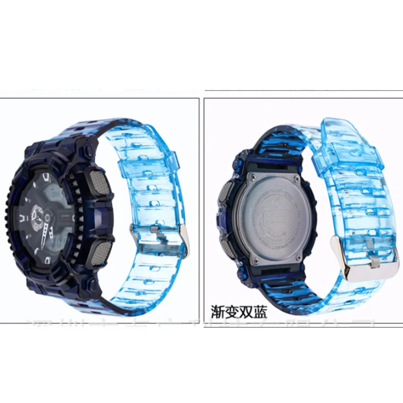 

TPU Transparent Watch Band Set for CASIO G-SHOCK GA110 GA120 GA140 Sport Waterproof watch band+Case Accessories