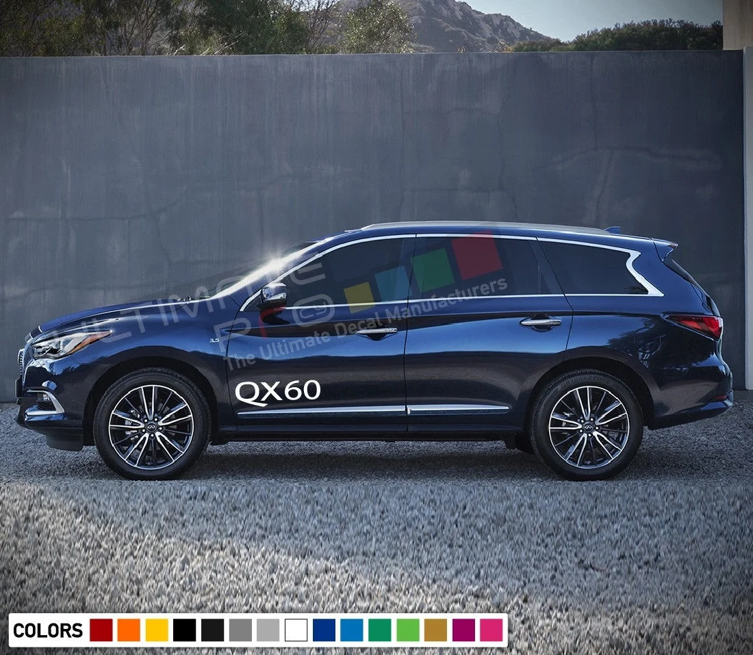 Для 2x наклейки на двери для Infiniti QX60 SUV в полоску Комплект деталей боковое