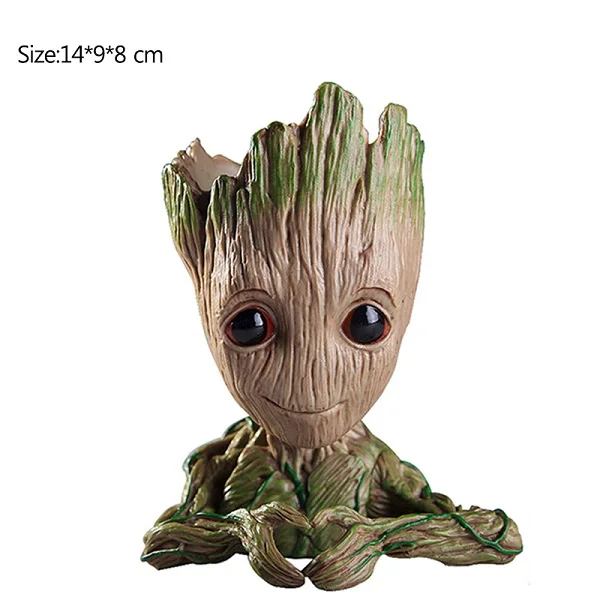 2 Baby Groot Flowerpot Action Figures Home Decoration Cute Model The Galaxy Groot Doll Toy Flower Pot Drops Cute - Цвет: 2