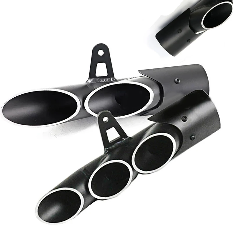 

Right and Left Side Exhaust Muffler Pipe Motorcycle escape moto 2 3 holes Dual Outlet Tail Pipe black For Kawasaki Z1000