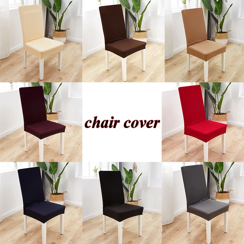 

1Pcs Solid Color Dining Chair Cover Spandex Elastic Chair Slipcover Case Stretch Chair Cover for Wedding Hotel Banquet