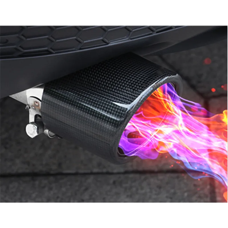 2 5 &quot63 мм 101 Универсальный для Akrapovic углеродного волокна авто задний глушитель