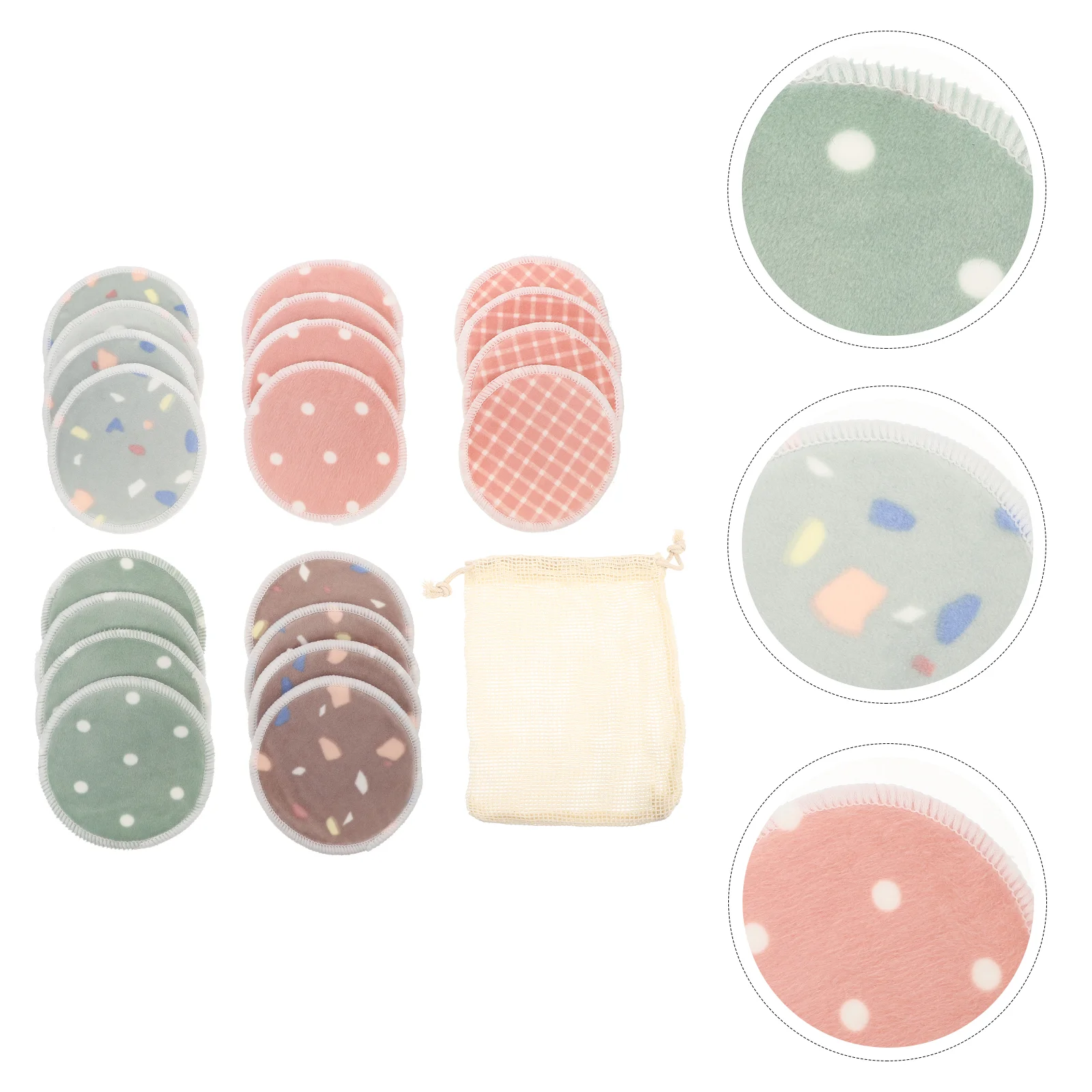 

1 Set of Makeup Remover Puff Pads Comfortable Facial Clean Pads with Storage Bag