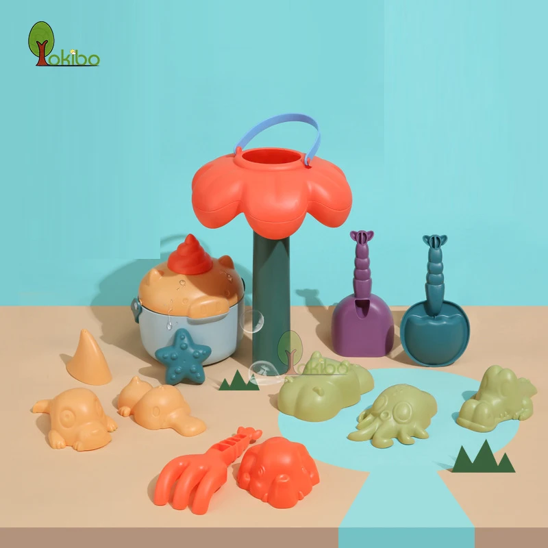 

16pcs Summer Soft Plastic Baby Beach Toys Kids Mesh Bag Bath Play Set Beach Party Cart Bucket Sand Molds Tool Water Game Toys