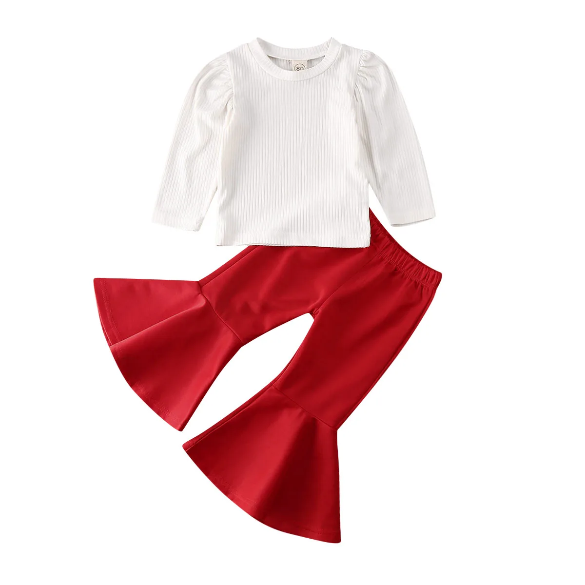 Комплект из 2 предметов белая трикотажная футболка с длинными рукавами для