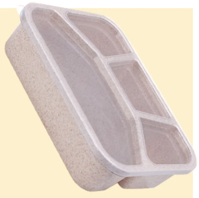 Beige Портативный здоровый материал Ланч-бокс Пшеничная солома Bento коробки микроволновая посуда контейнер для хранения еды 800 мл-1000 мл коробка для еды - Цвет: Beige