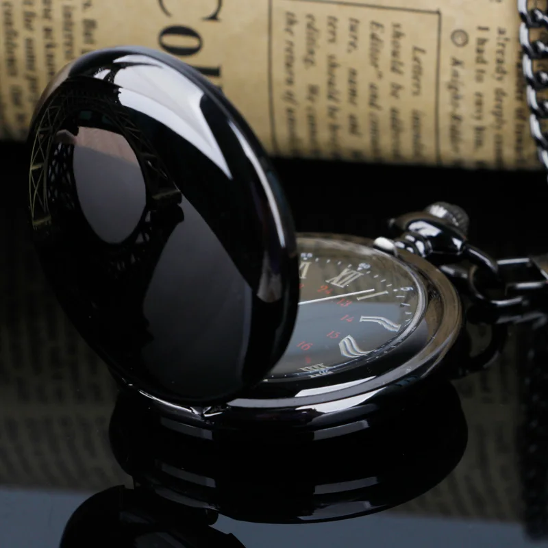 Классический модный брелок цепочка гладкая сталь кварцевые карманные часы