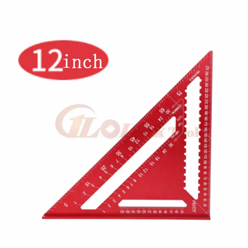 

Angle Ruler 7/12 inch Metric Aluminum Alloy Triangular Measuring Ruler Woodwork Speed Square Triangle Angle Protractor Measuring
