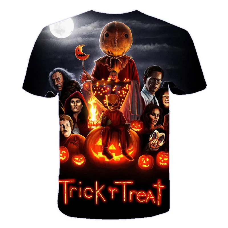 

2021 Childrens Tshirt camiseta 4-14Y Children Boys Clothes Halloween Kid Tops 3D Cartoon T-Shirt Summer Short Sleeve Cool Tee