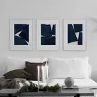 Абстрактные геометрические темно-синие скандинавские плакаты и печать современное настенное Искусство Холст Картина галерея декоративные картины для гостиной