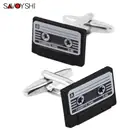 SAVOYSHI черные винтажные запонки на магнитной ленте для мужчин подарок французские манжеты рубашки аксессуары