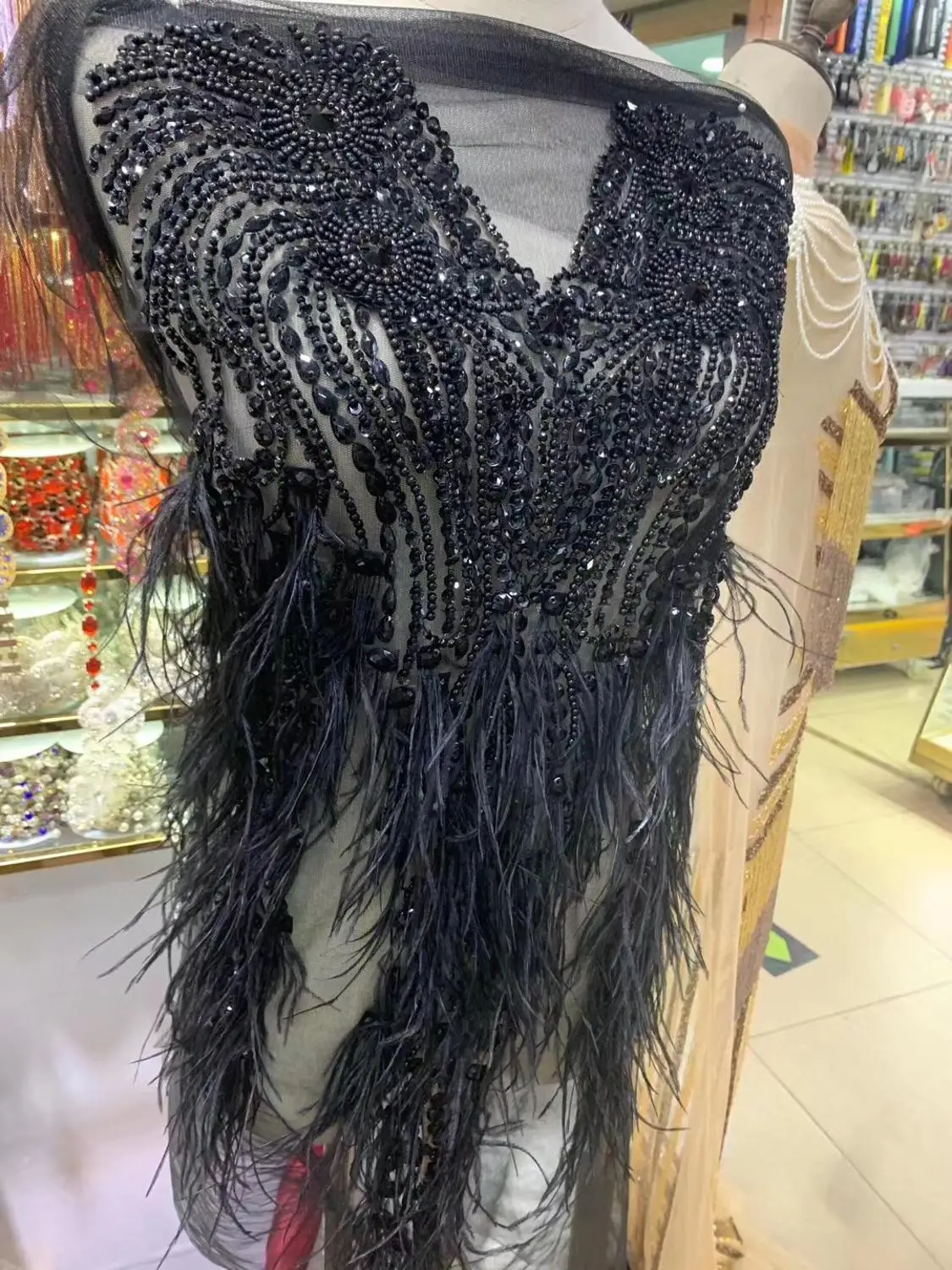 Полностью ручной работы из бисера бахрома ожерелье кружева tassle отделка для