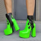 Женские ботильоны на толстом каблуке, с круглым носком, на молнии