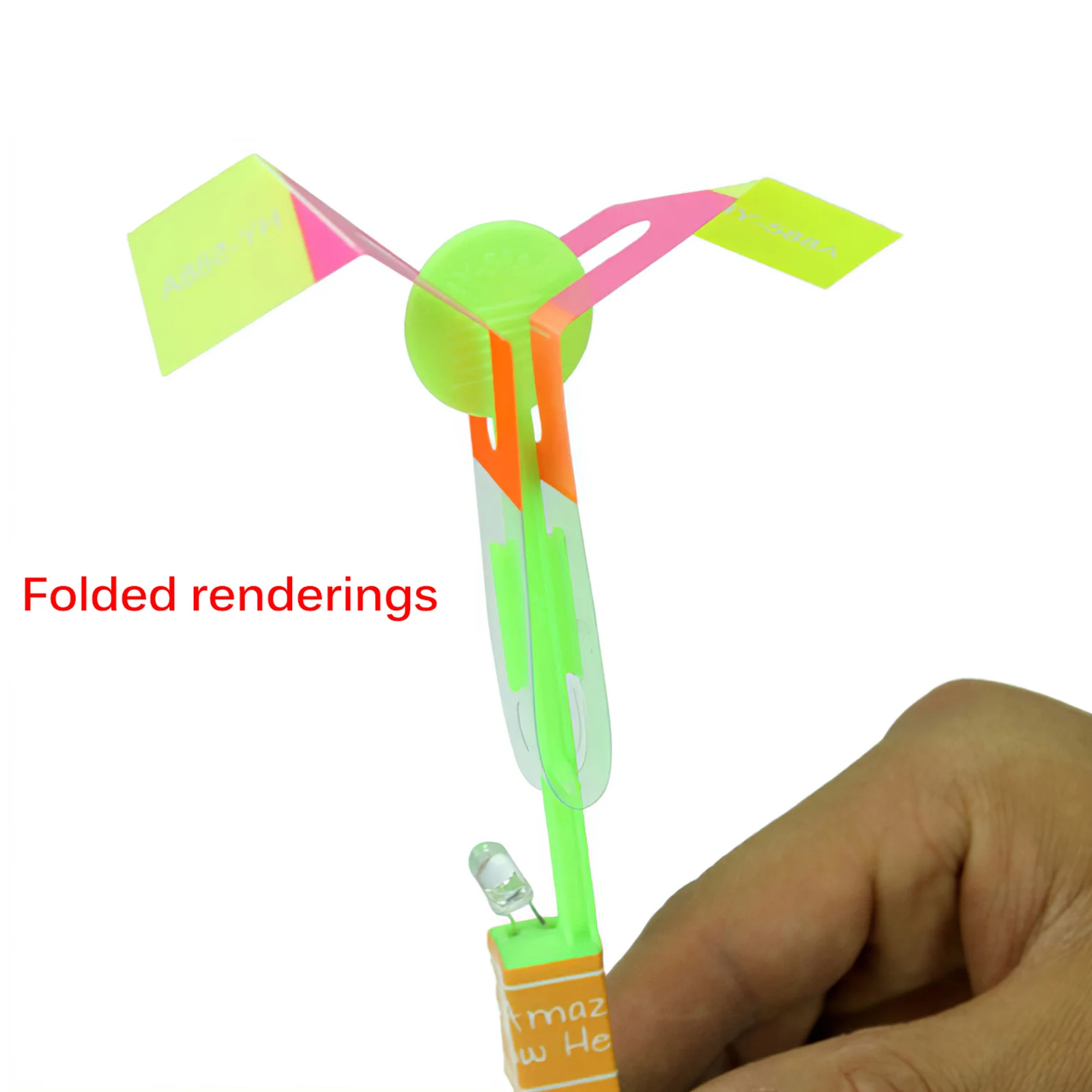 10pcs LED Light Rocket Helicopter Colorful Flying Toy Party Gift Elastic Slingshot Copter For Birthday Christmas Games | Спорт и