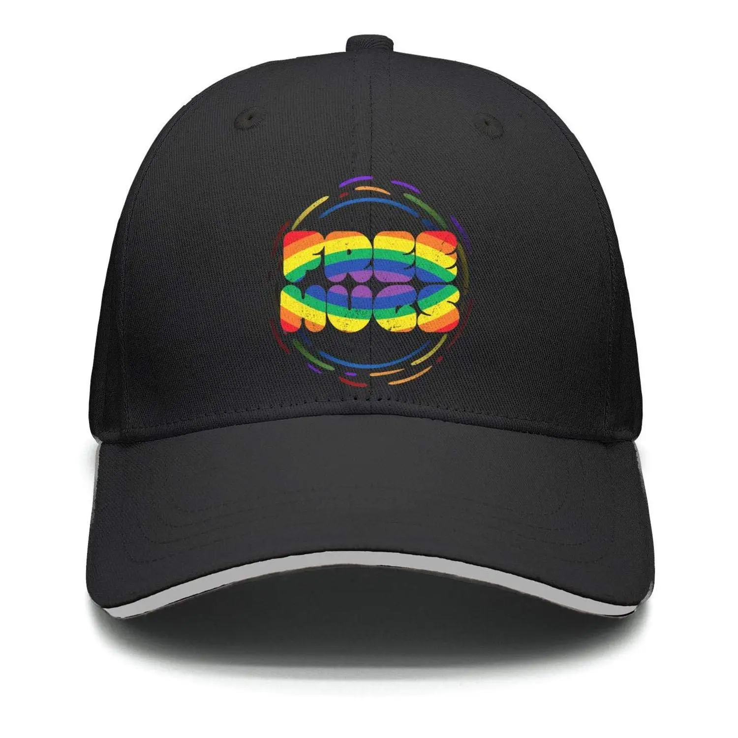 Gay Pride логотип Радуга для женщин Ретро Регулируемая Сетка Дальнобойщик Хлопок