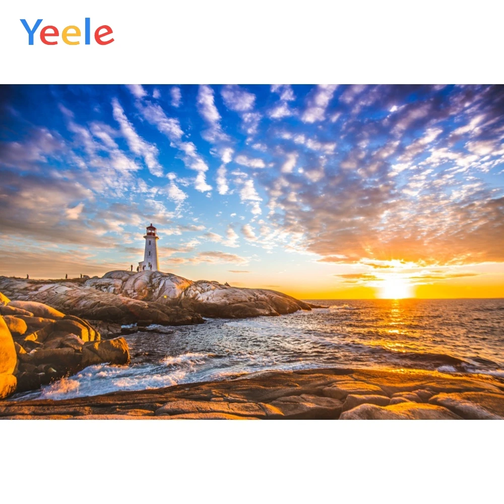 

Lighthouse Seaside Cloud Sunlight Home Decor Baby Birthday Backdrop Photography Custom Photographic Background For Photo Studio