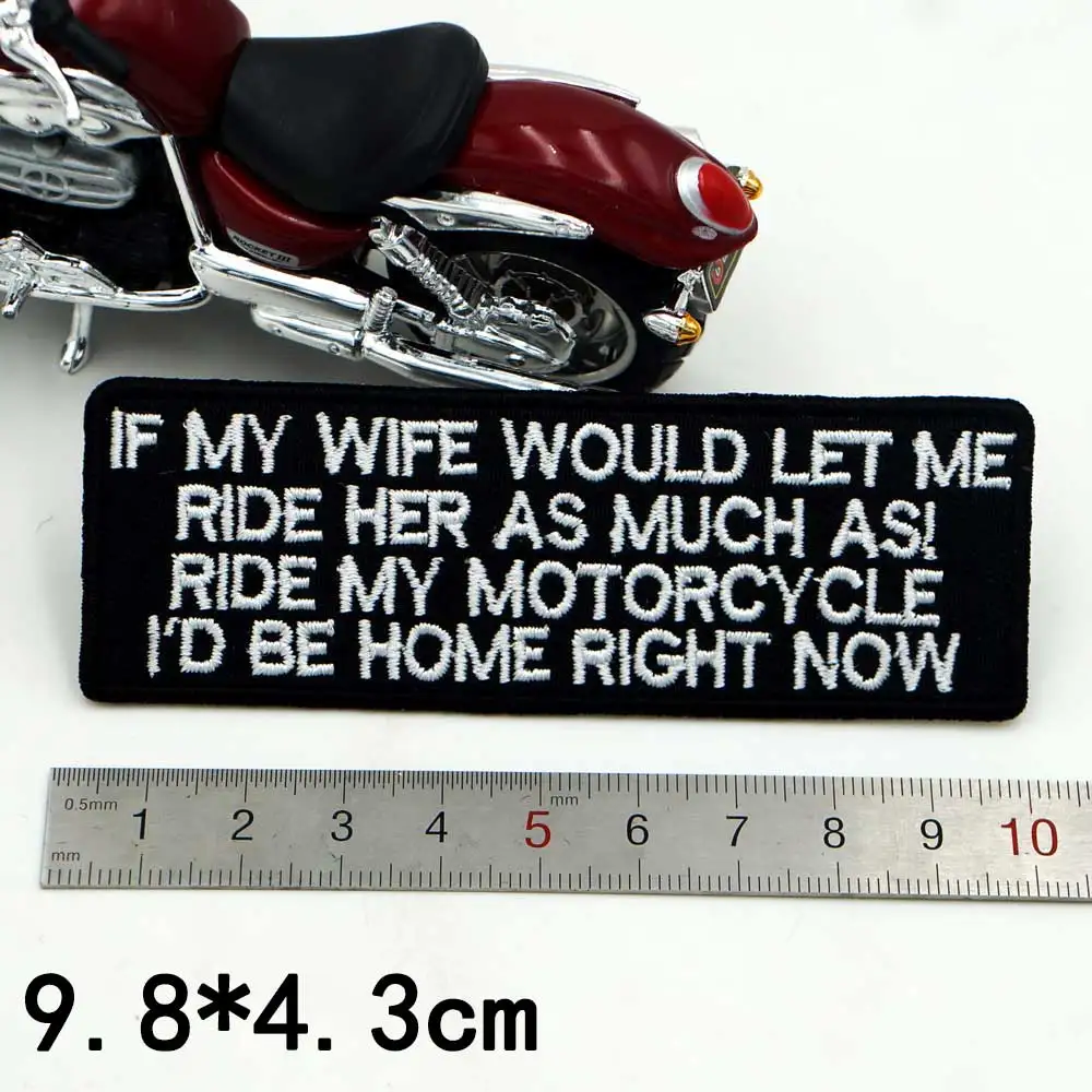 Если моя жена позвольте мне ездить ее вышитая аппликация этикетка для шитья панк