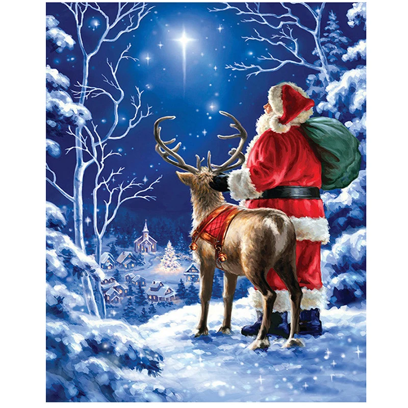 Рождественская алмазная живопись Санта-Клаус полная вышивка распродажа Зимняя