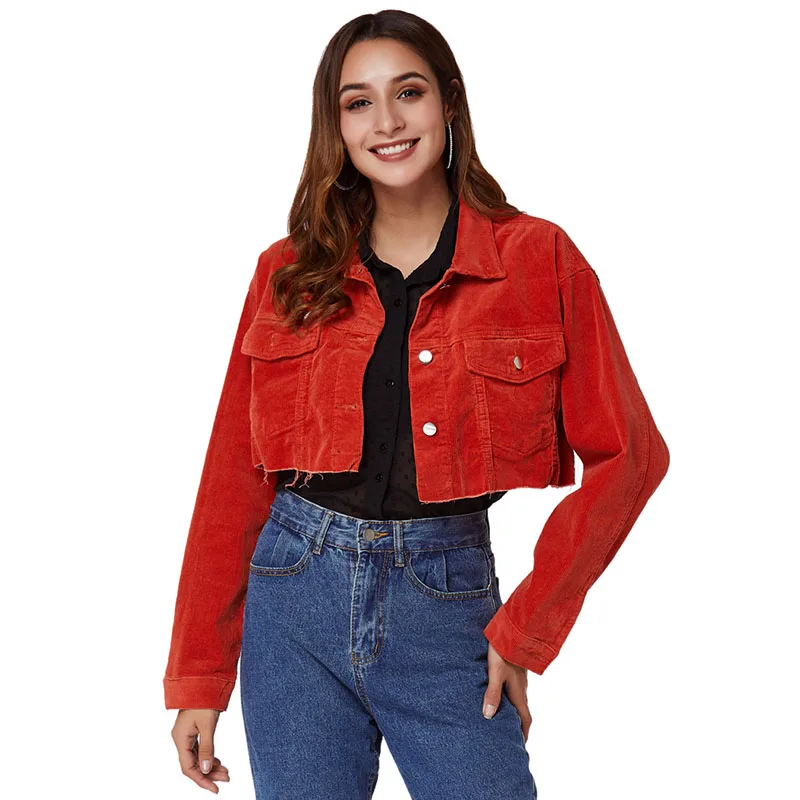 Базовые джинсы джинсовая куртка для женщин красная 2020 осенние женские пальто