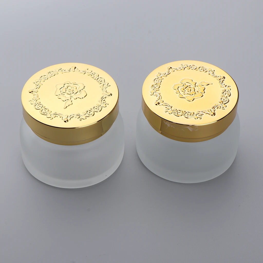 

2 шт. Элегантный косметические пустые баночки горшки Макияж Контейнер для крема для лица Стекло бутылки 30 г/50 г