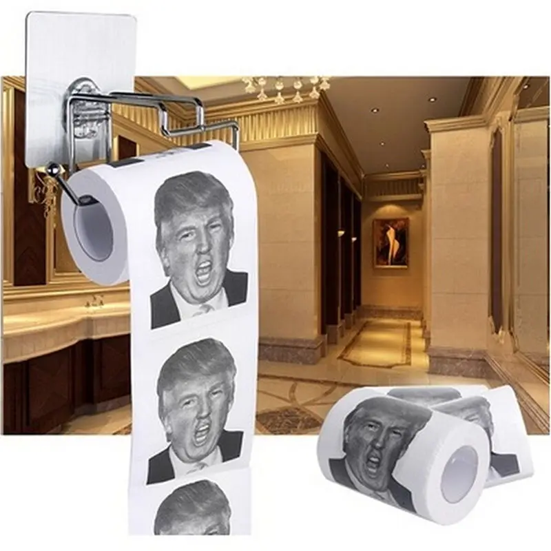 Newest Donald Trump Toilet Paper Roll Novelty Gag Gift Dump Trump Creative Dollar Toilet Paper Roll Paper Toilet Tissue