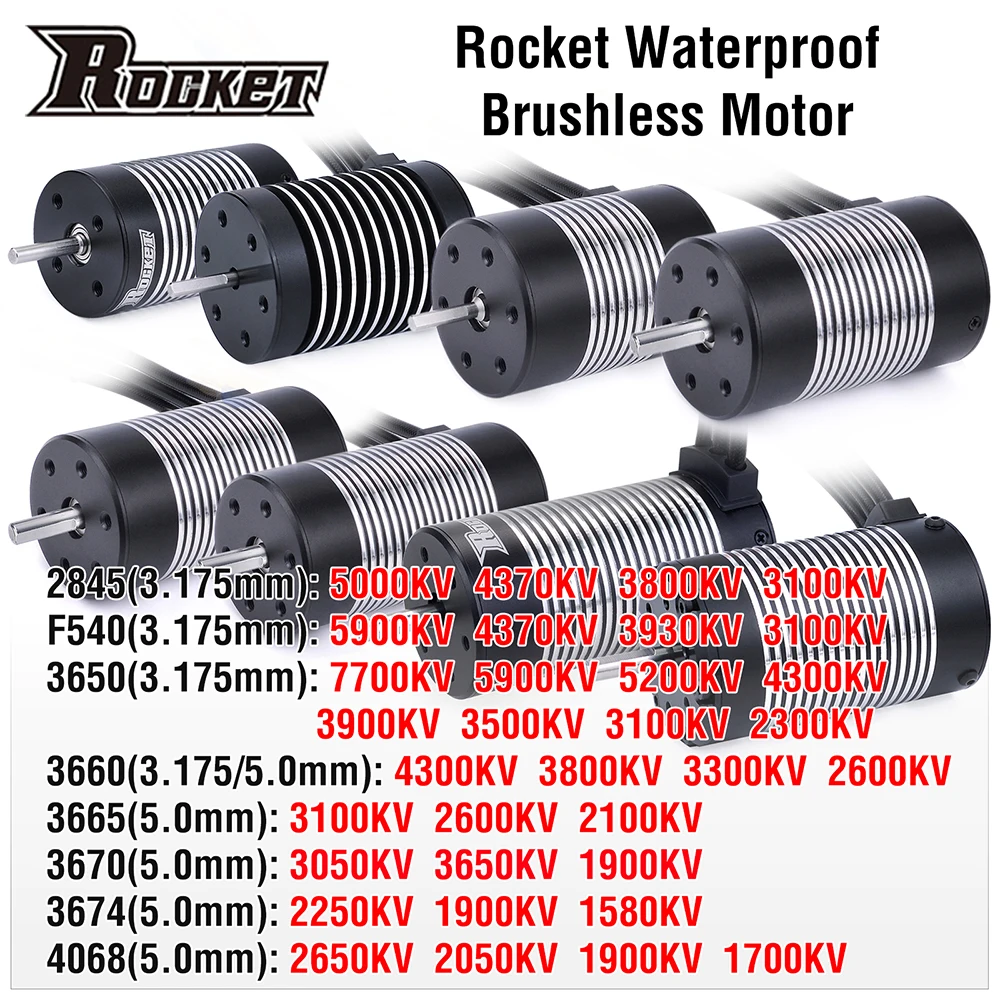 Бесщеточный Бессенсорный двигатель Rocket 2845 F540 3650 3660 3665 3670 3674 4068 для машины Traxxas HSP