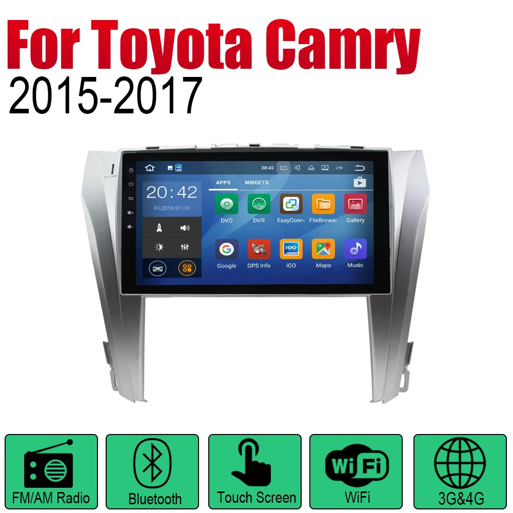 Автомагнитола ZaiXi 2 Din Android для Toyota Camry 2015 2017 GPS навигация BT Wi Fi карта мультимедийная