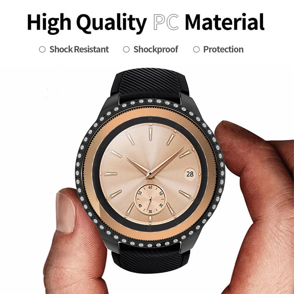 Женский Алмазный ПК Защитный чехол для samsung Galaxy Watch 42 мм 46 мм Чехол легкий бампер для gear S3 тонкий корпус аксессуары