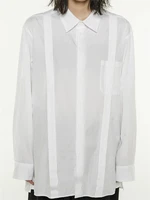 mens niche design shirt personality long shoulder straps loose pure color fashion shirt large size catwalk mens style