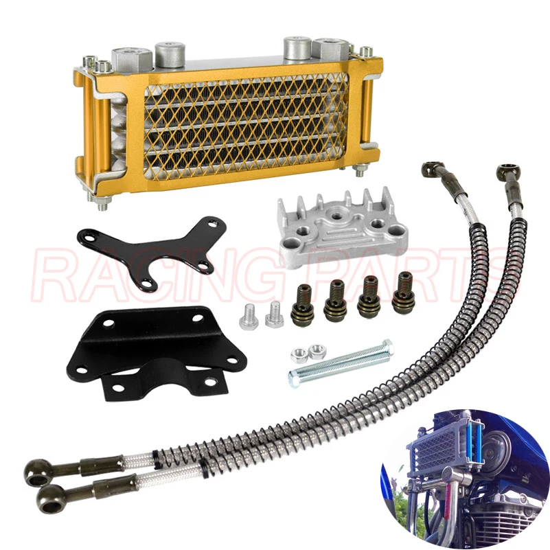 

Motorcycle Oil Cooling Cooler For 50cc 70cc 90cc 110cc 125cc 140cc Horizontal Engine Dirt Pit Monkey Bike ATV Radiator
