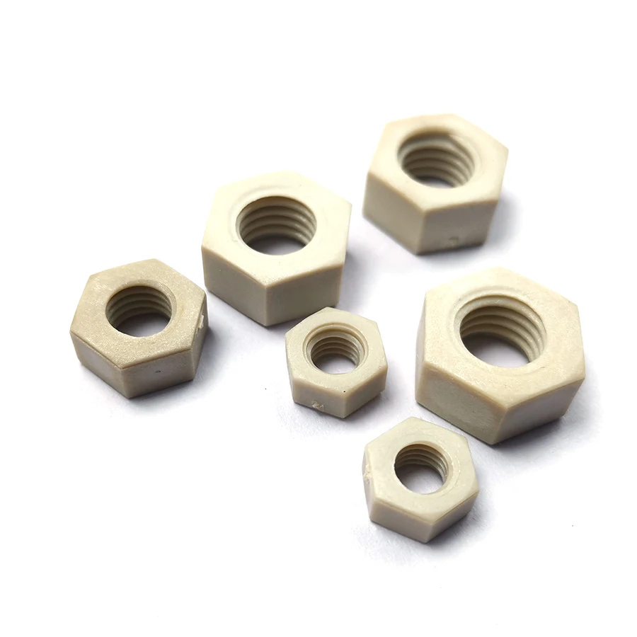 

M3-M24 PPS шестигранные гайки, полифениленсульфидная пластиковая Шестигранная гайка, F015