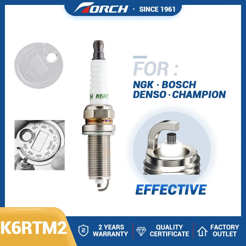 

1PCS Torch Candles K6RTM2 Standard Spark Plug for Car BYD F3DM 1.0L 2008 - 2010 BYD371QA for FAW JILIN Spark Plug Gap Gauge Tool